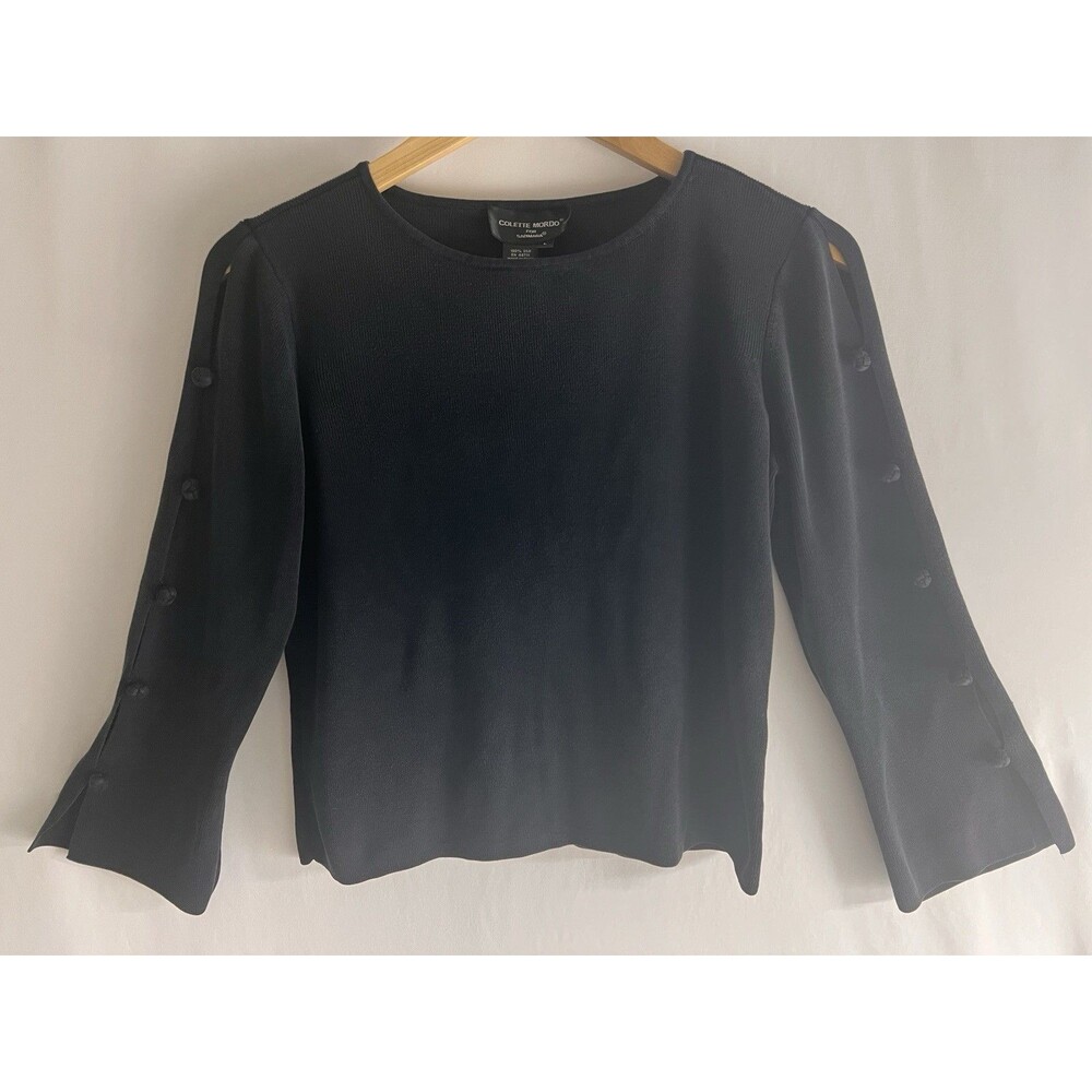 Colette Mordo For Sadimara Women’s Black Blouse 100 % Silk Size L